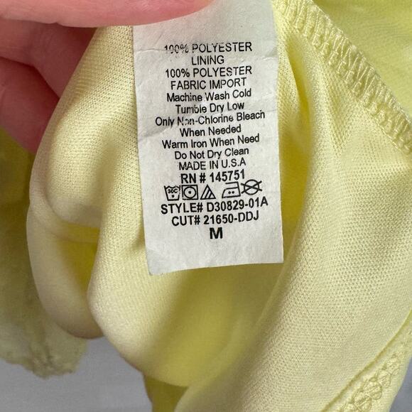 Altar'd State Yellow Tiered Ruffle Twist Swiss Dot Mini Dress Women Medium - Picture 7 of 8